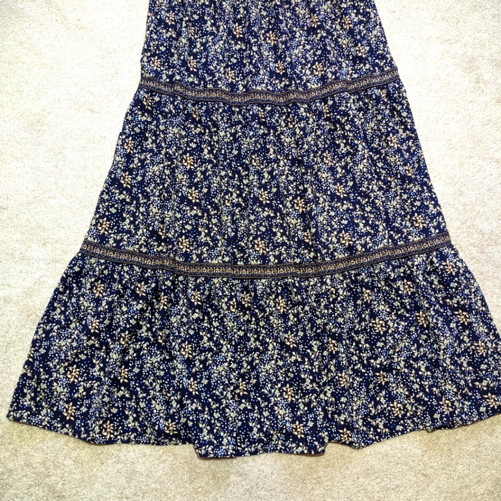 Max Studio Navy Floral Maxi Dress - Picture 6 of 13